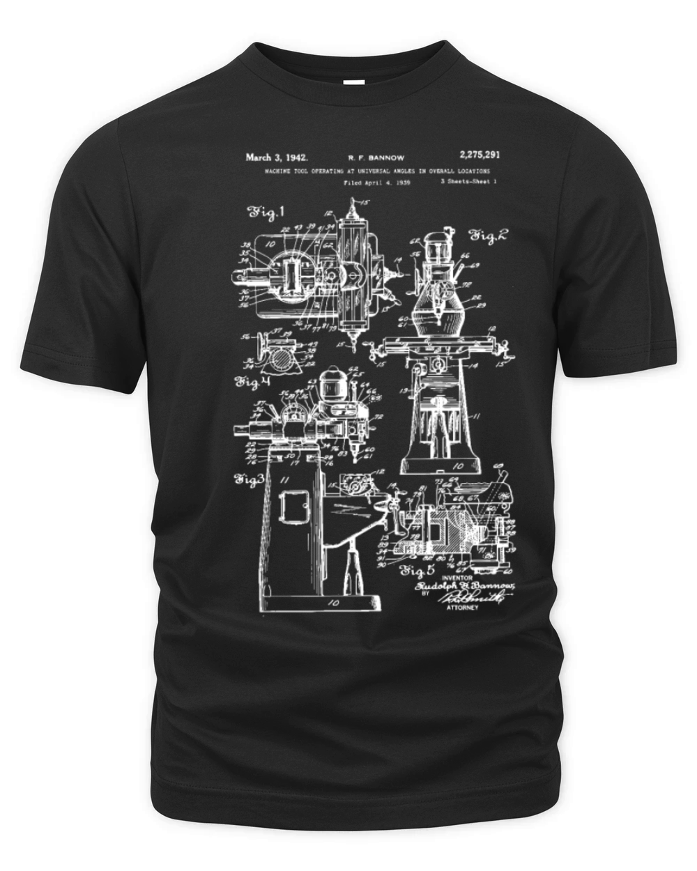 Bridgeport Milling Machine Patent 1942 Organic Unisex T-shirt
