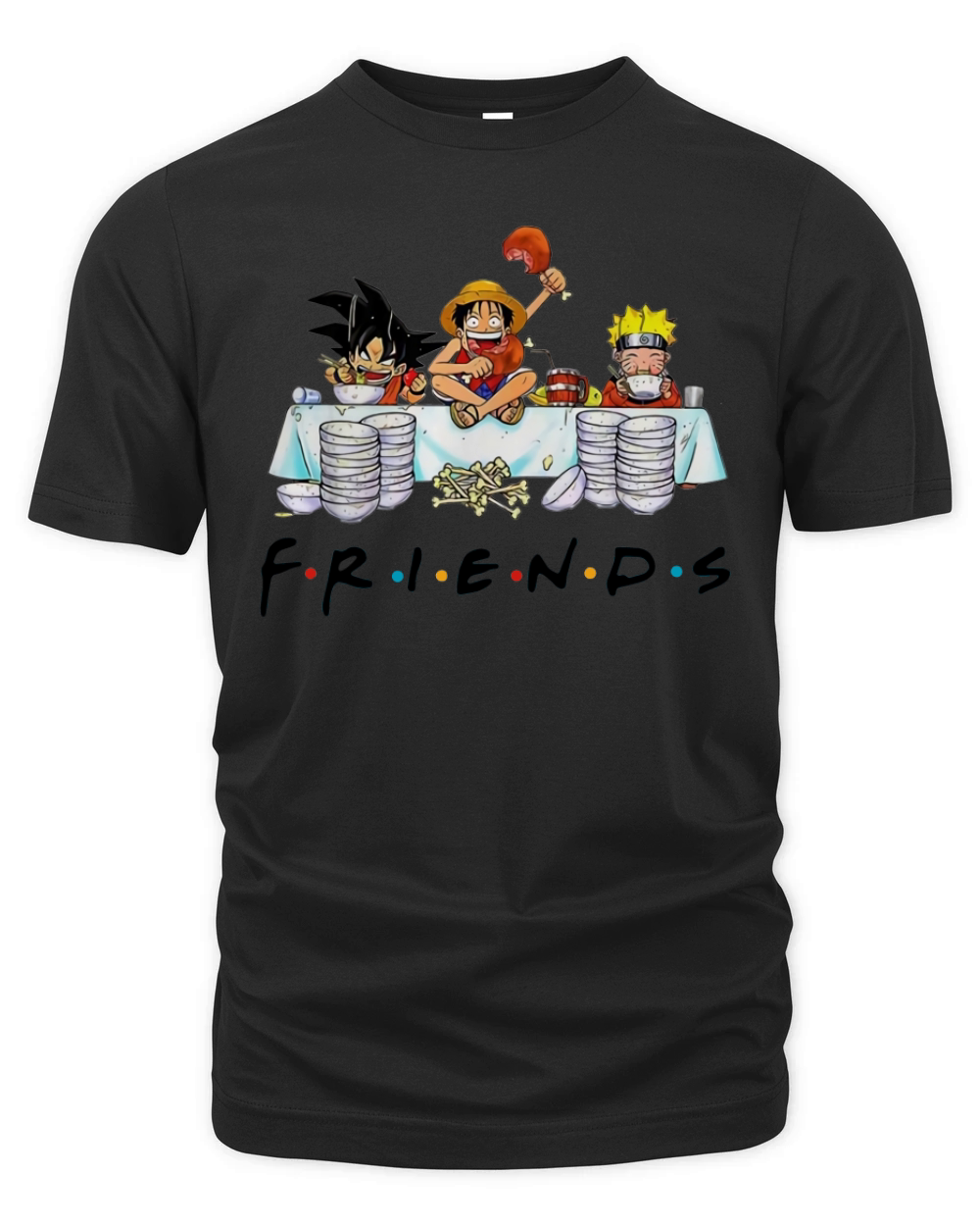 Friends Son Goku Naruto Luffy Organic Unisex T-shirt