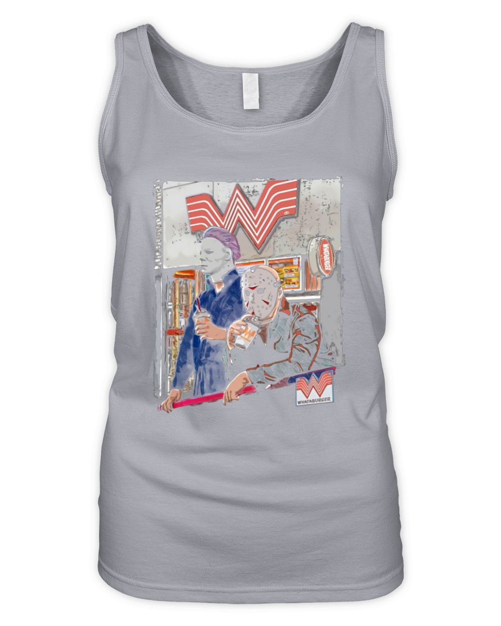 Michael Myers and Jason Voorhees drinking Whataburger Organic Women's Tank Top