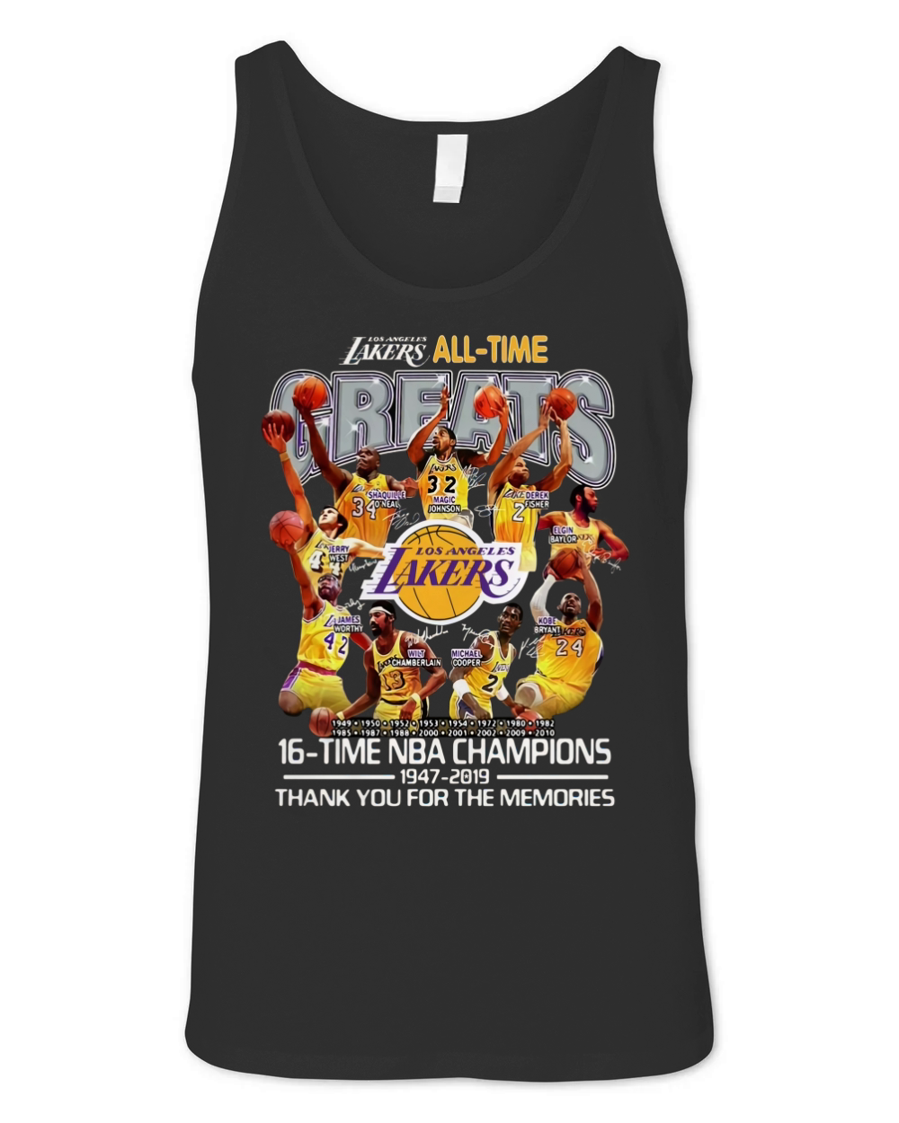 Los Angeles Lakers all time 16 time NBA champions Unisex Jersey Tank