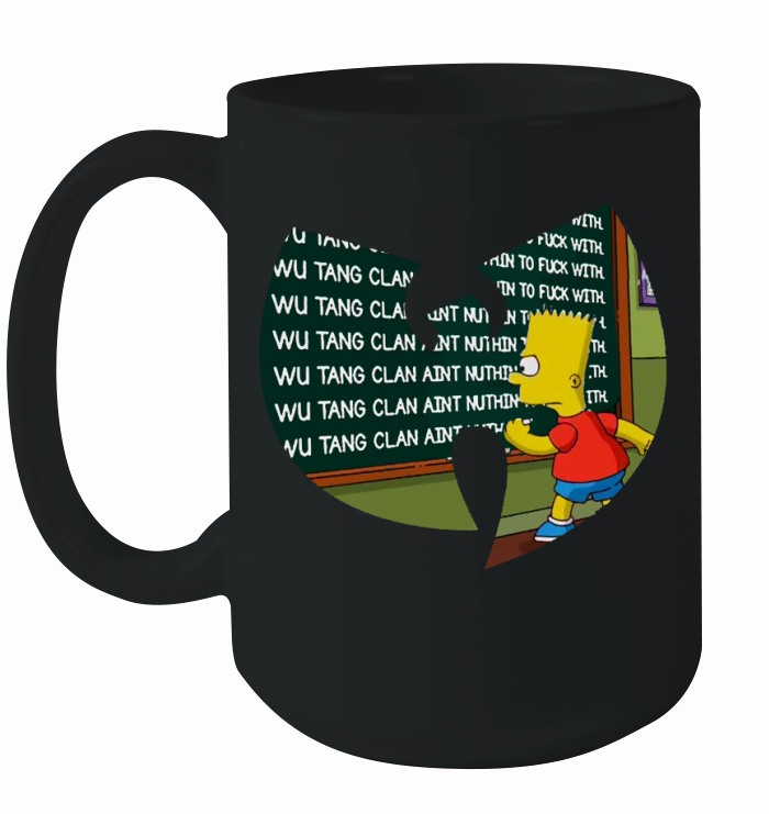 Bart Simpsons writing Wu Tang Clan shirt Ceramic Mug