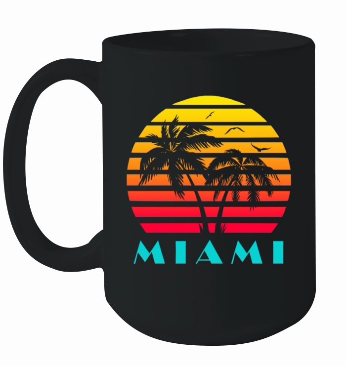 Miami Tropical Sunset Ceramic Mug