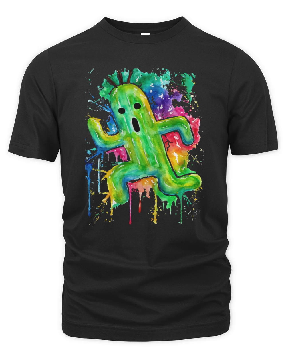 Cute Cactuar Running Watercolor Final fantasy Jonny2may Awesome Organic Unisex T-shirt