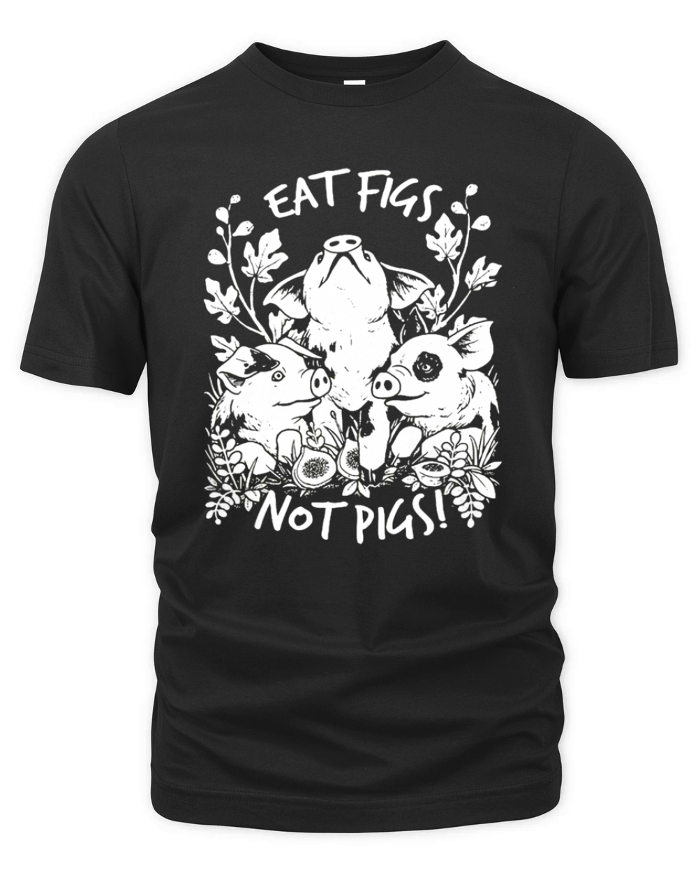 eat figs not pigs shirt vegan tees jzf Black Organic Unisex T-shirt