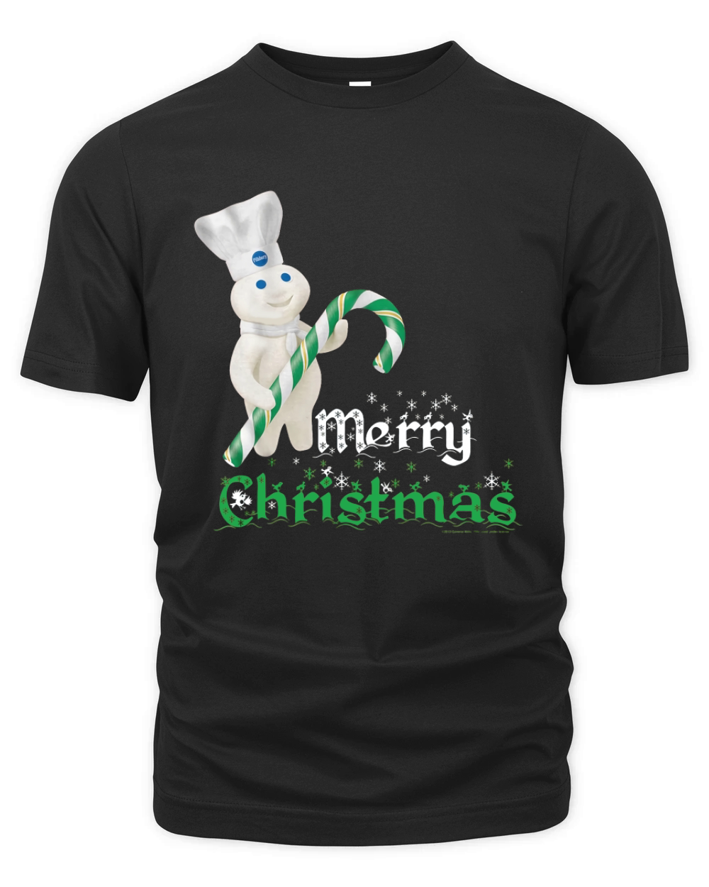 Pillsbury Doughboy Merry Christmas Greeting Mascot Organic Unisex T-shirt