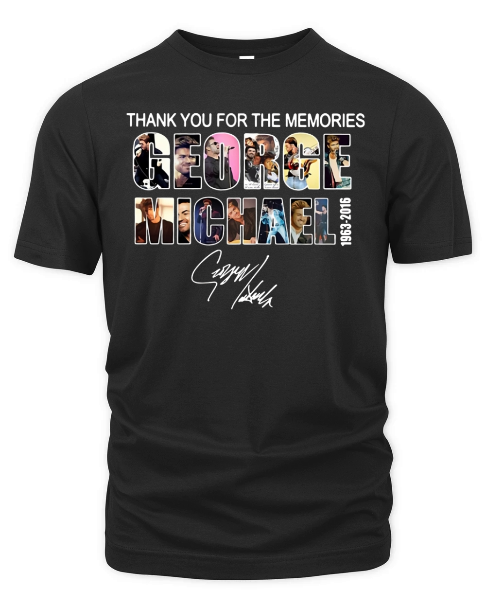 Thank you for the memories George Michael 1963-2016 signature shirt Organic Unisex T-shirt