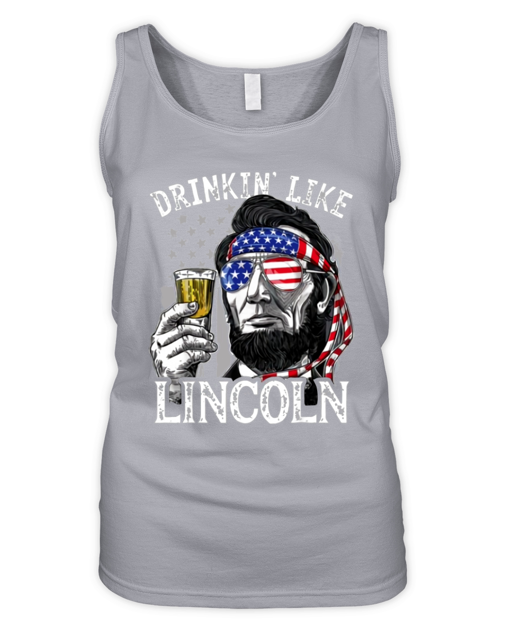 Drinking Like Abraham Lincoln President With Sunglass American Flag shirt Organic Women's Tank Top