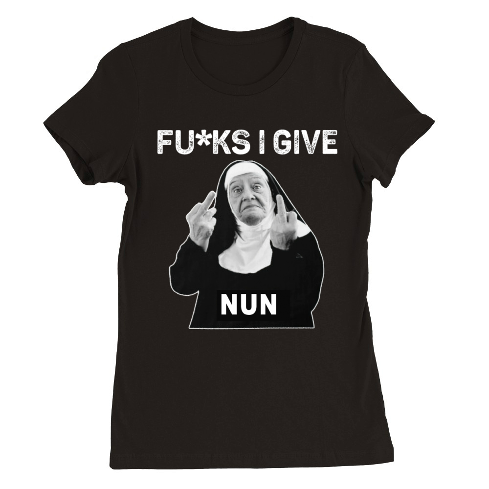 The Fcks I Give Nun Funny Nun Pun Funny - Ladies Flowy Tank Premium Womens Crewneck T-shirt