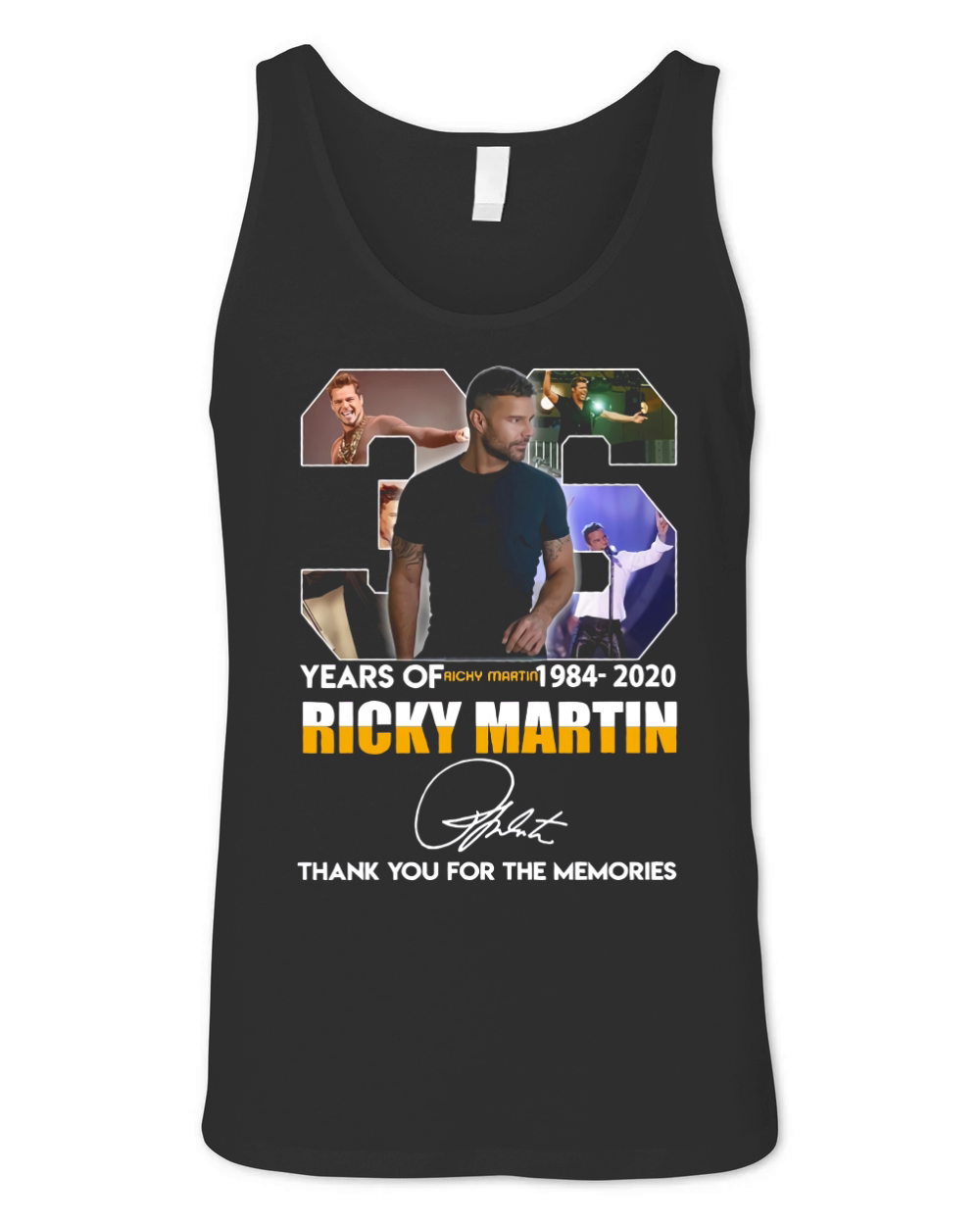 36 Years Of Ricky Martin 1984 2020 Ricky Martin Thank You For The Memories Unisex Jersey Tank