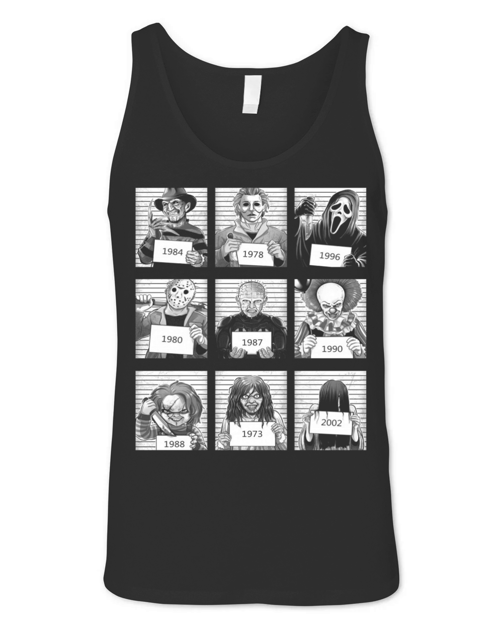 Character Horror Movies 1984 2002 Unisex Jersey Tank