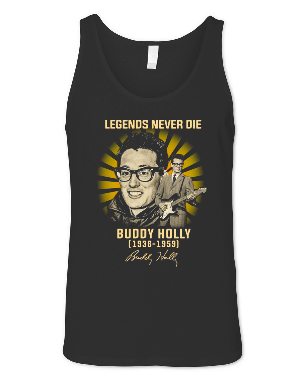 Legends never die Buddy Holly 1936 1959 signature Unisex Jersey Tank