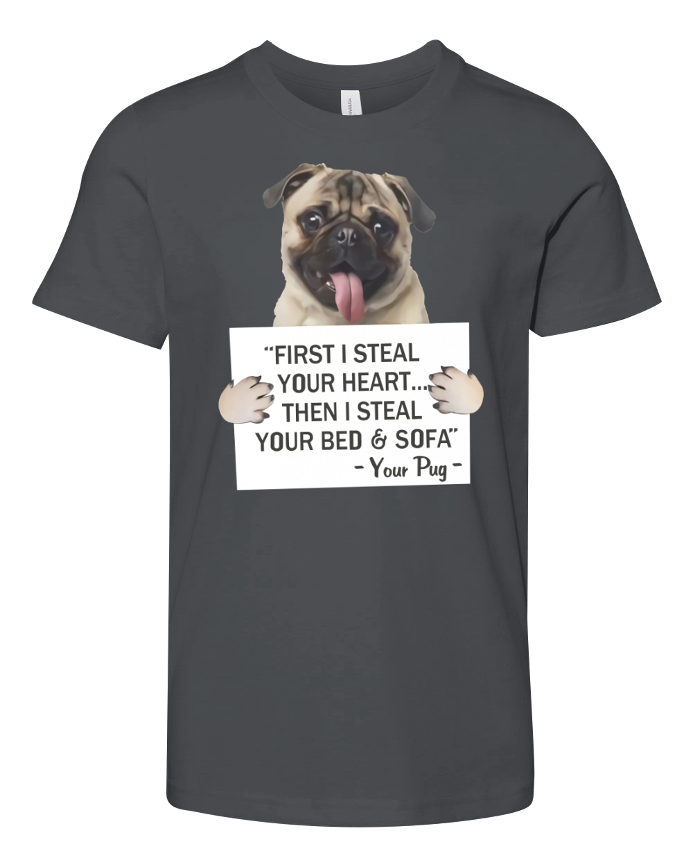 Pug Shirt Youth Unisex Jersey Tee