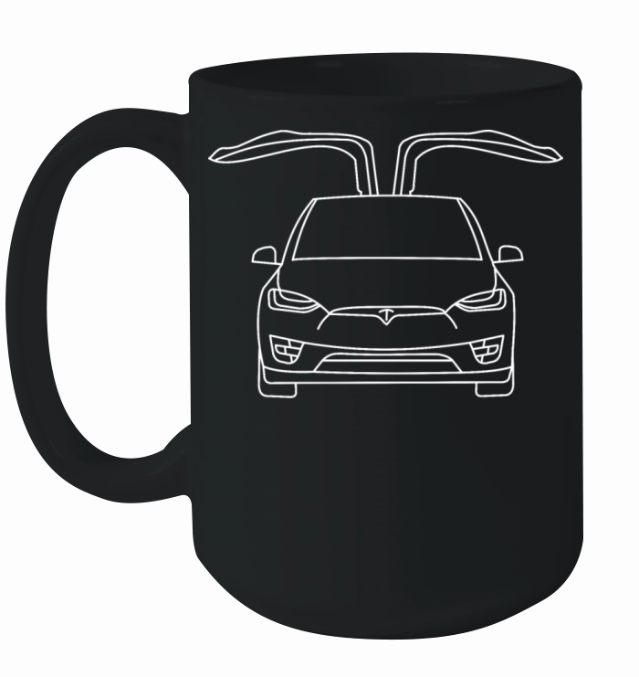 Auto - Open wings on Tesla model X sports car Ceramic Mug