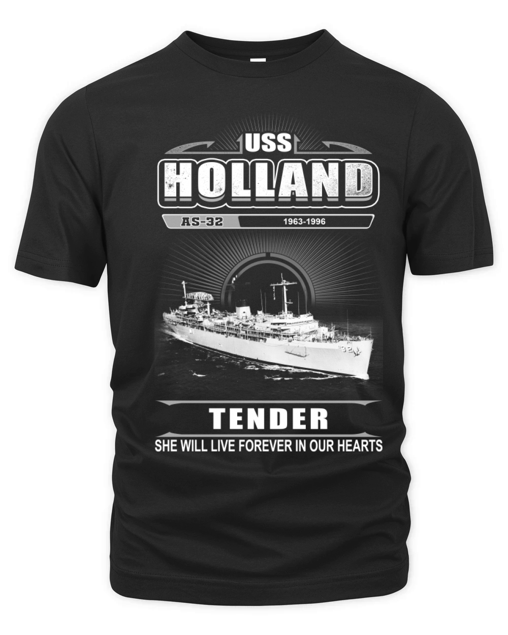 USS Holland AS 32 tender  She will live forever in our hearts Organic Unisex T-shirt