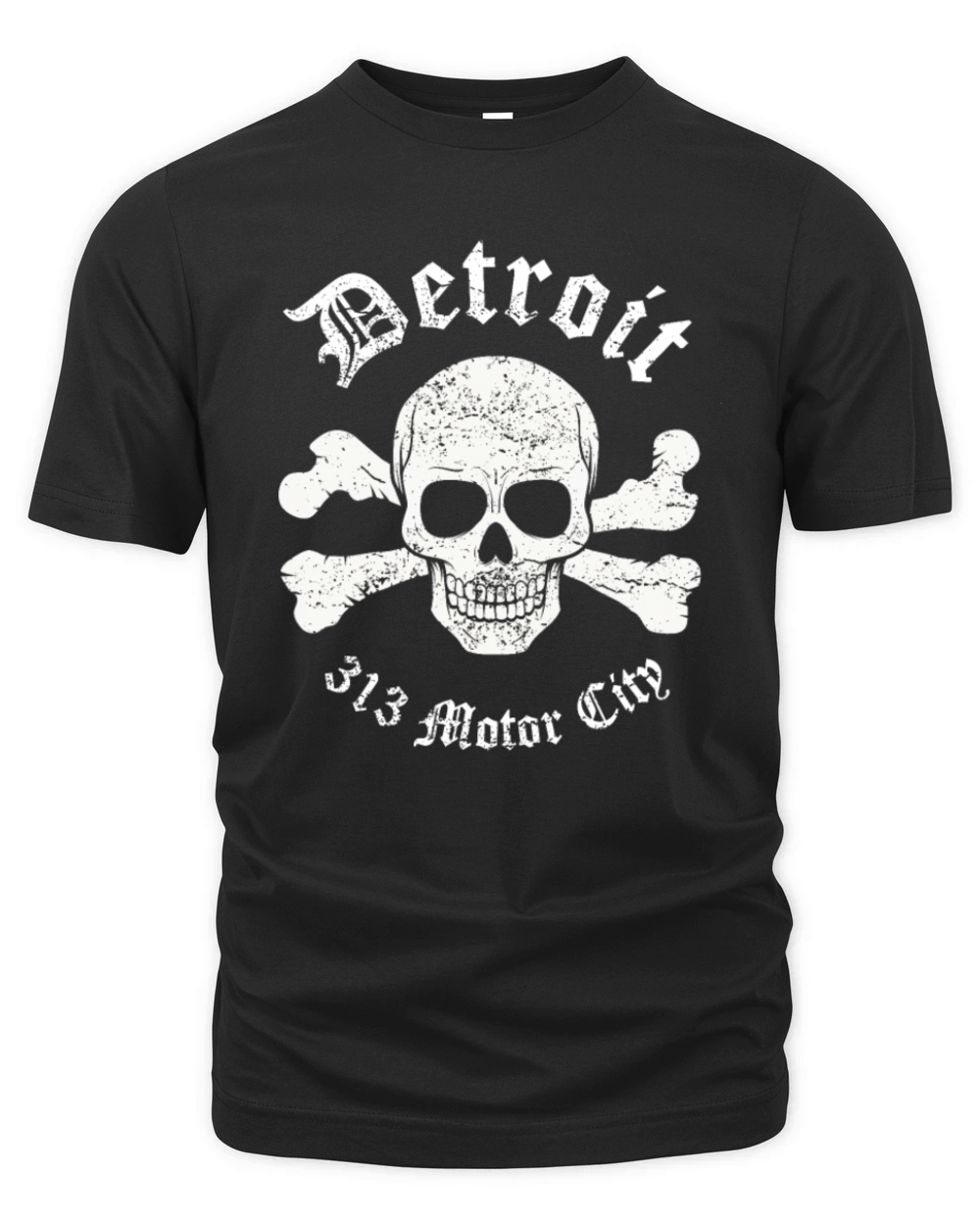 Vintage Retro Detroit 313 Motor City Skull Detroit Organic Unisex T-shirt