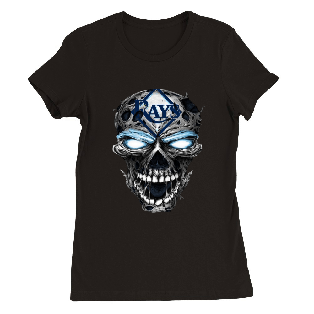 tng-Sport-baseball-skull-Tampa Bay Rays Premium Womens Crewneck T-shirt