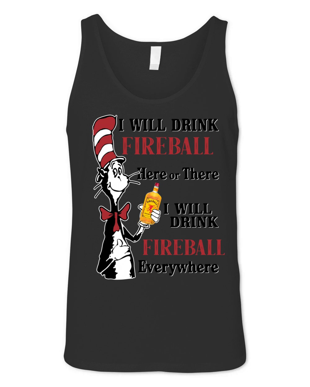 Dr Seuss I will drink Fireball Whiskey here or there - Baby Onesie Unisex Jersey Tank