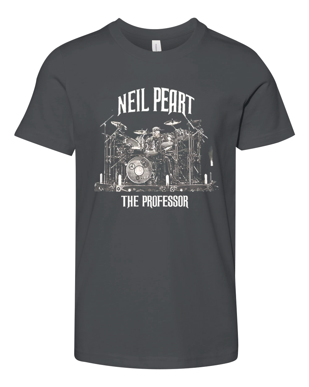 Anna Press Neil Peart The Professor  The Drummer Black Youth Unisex Jersey Tee
