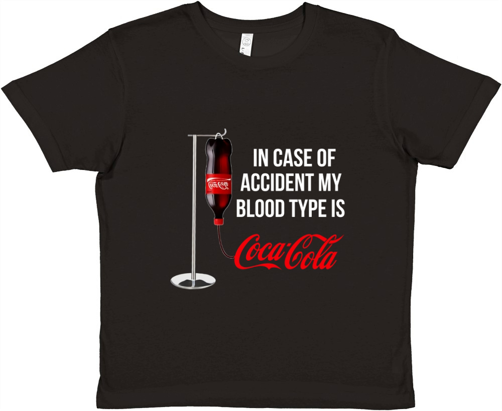 In Case Of Accident My Blood Type Is Coca Cola shirt Premium Kids Crewneck T-shirt