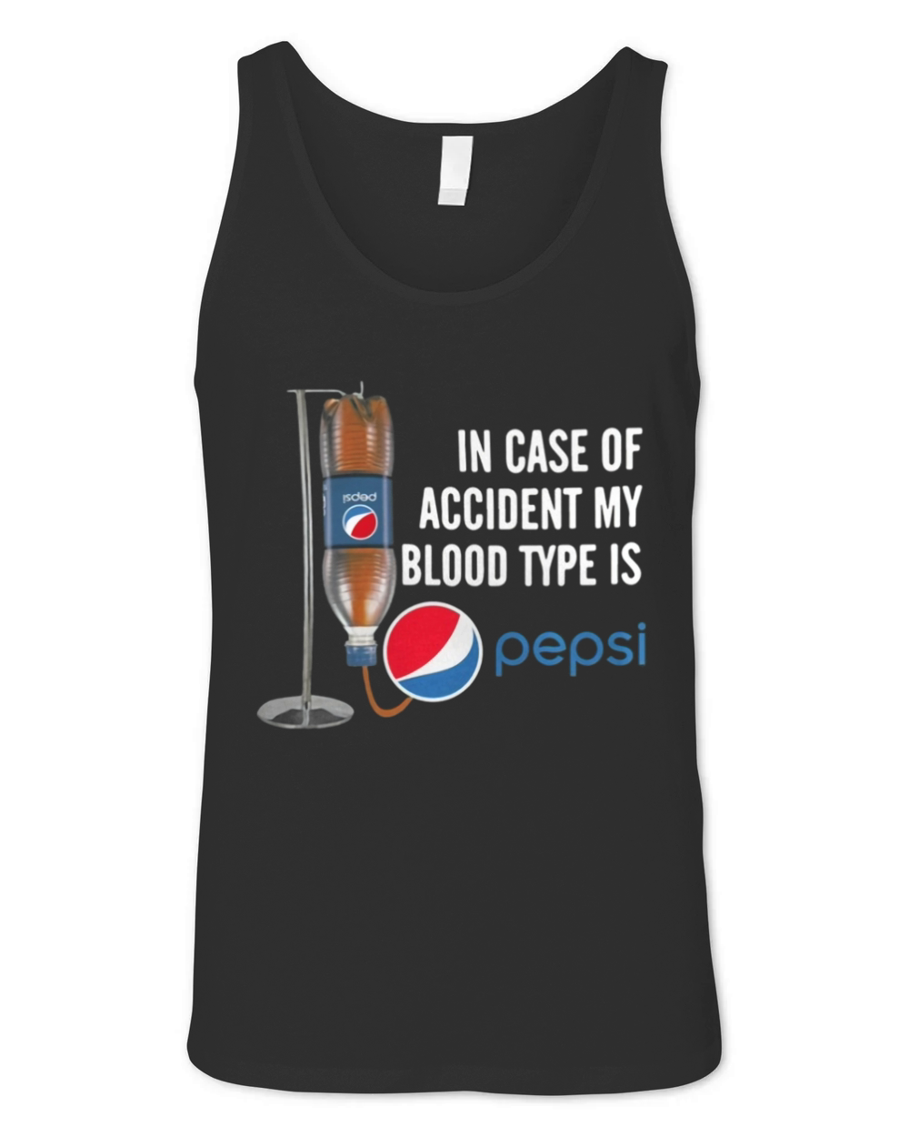 In case of accident my blood type is Pepsi Unisex Jersey Tank