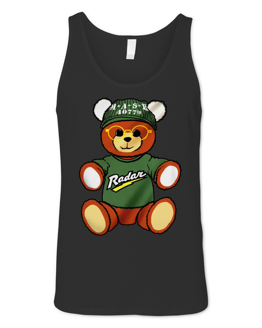 Teddy bear The Gun MASH 4077 radar shirtn Unisex Jersey Tank