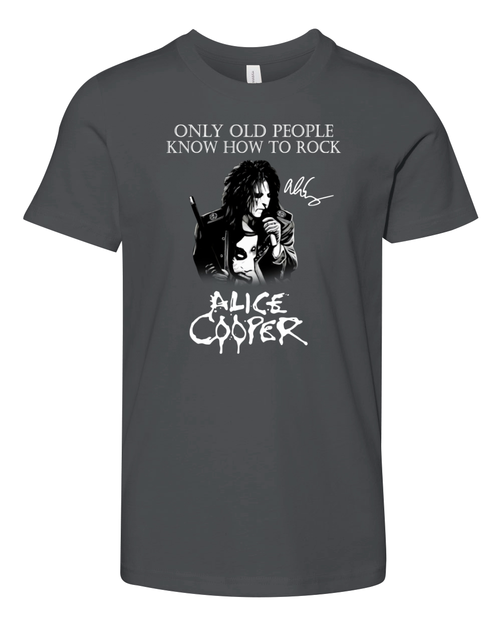 Alice Cooper only old people know how to rock signature Youth Unisex Jersey Tee