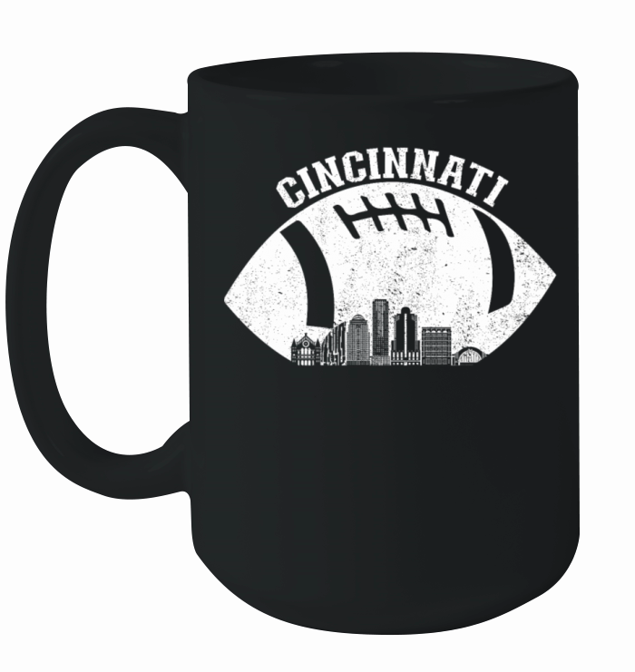 Cincinnati Skyline Football Fan Vintage Cincinnati Ceramic Mug