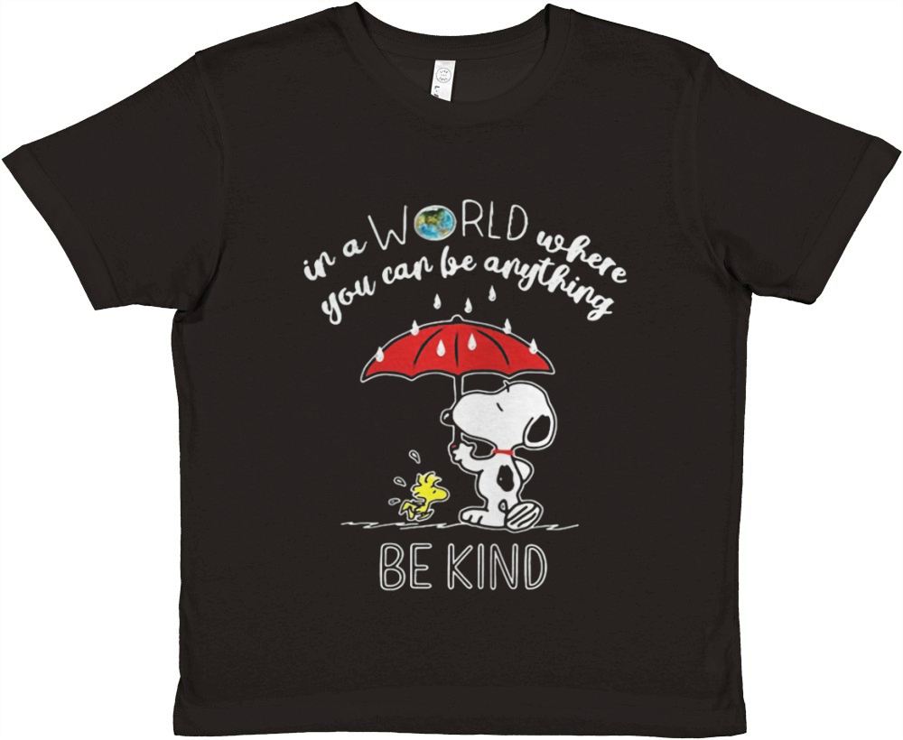 Snoopy In a world where you can be anything be kind Premium Kids Crewneck T-shirt