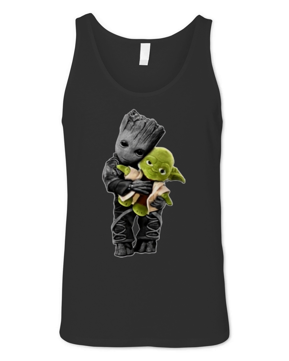 Baby Groot Hugging Baby Yoda Unisex Jersey Tank