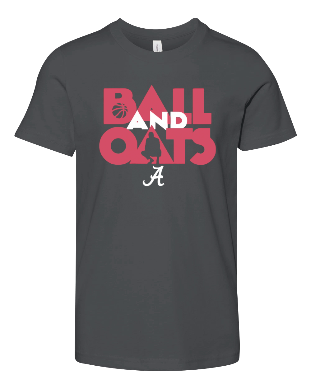 Ball & Oats Licensed by Alabama Basketball Shirt Youth Unisex Jersey Tee