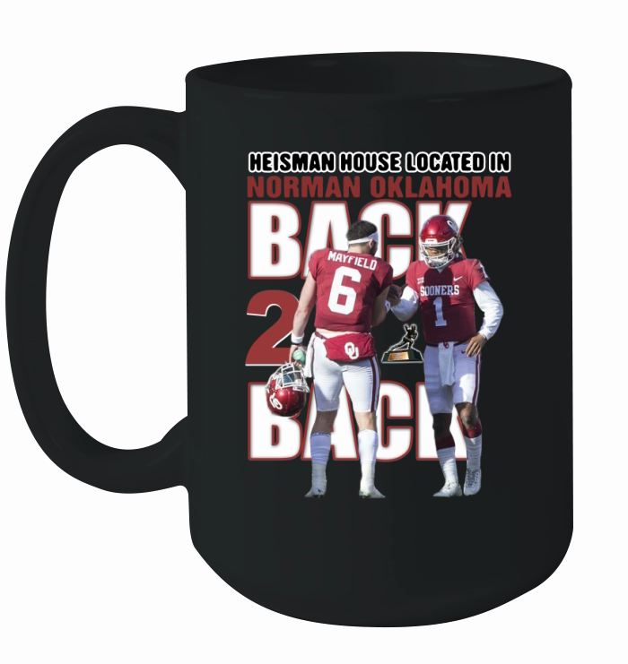 Baker Mayfield Heisman house located in Norman Oklahoma Ceramic Mug