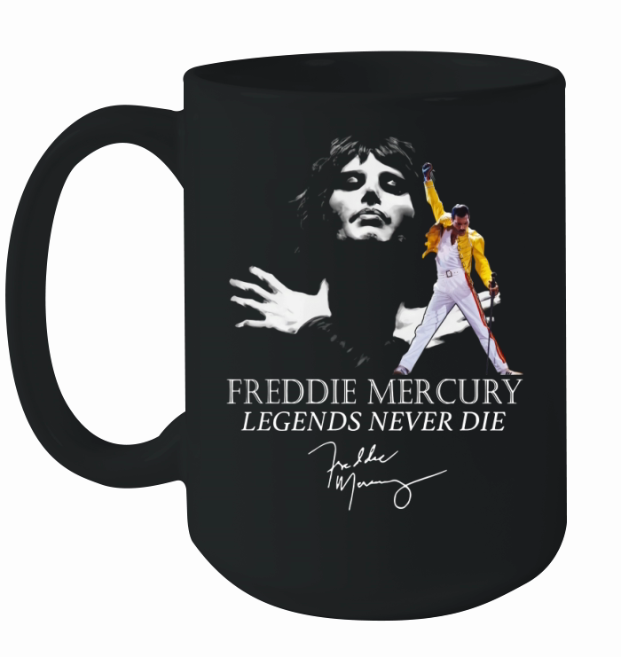 Queen Freddie Mercury Legends never die signature shirt Ceramic Mug