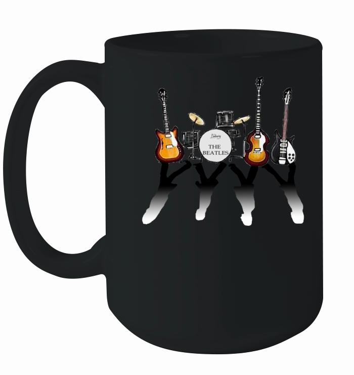 The Beatles And Their Instruments Ceramic Mug