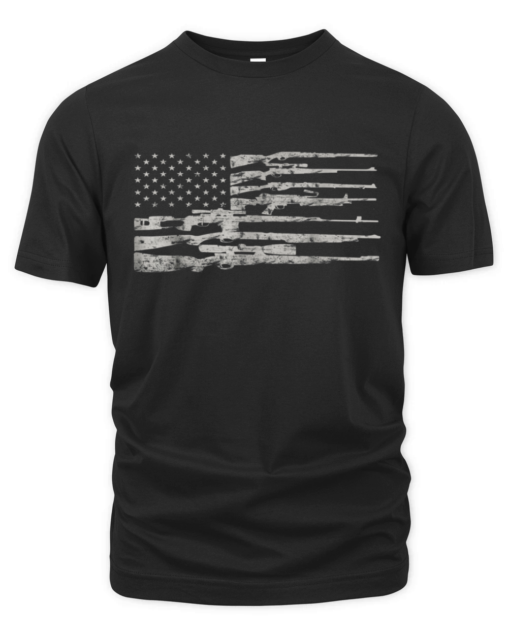 American Flag With Machine Guns Organic Unisex T-shirt