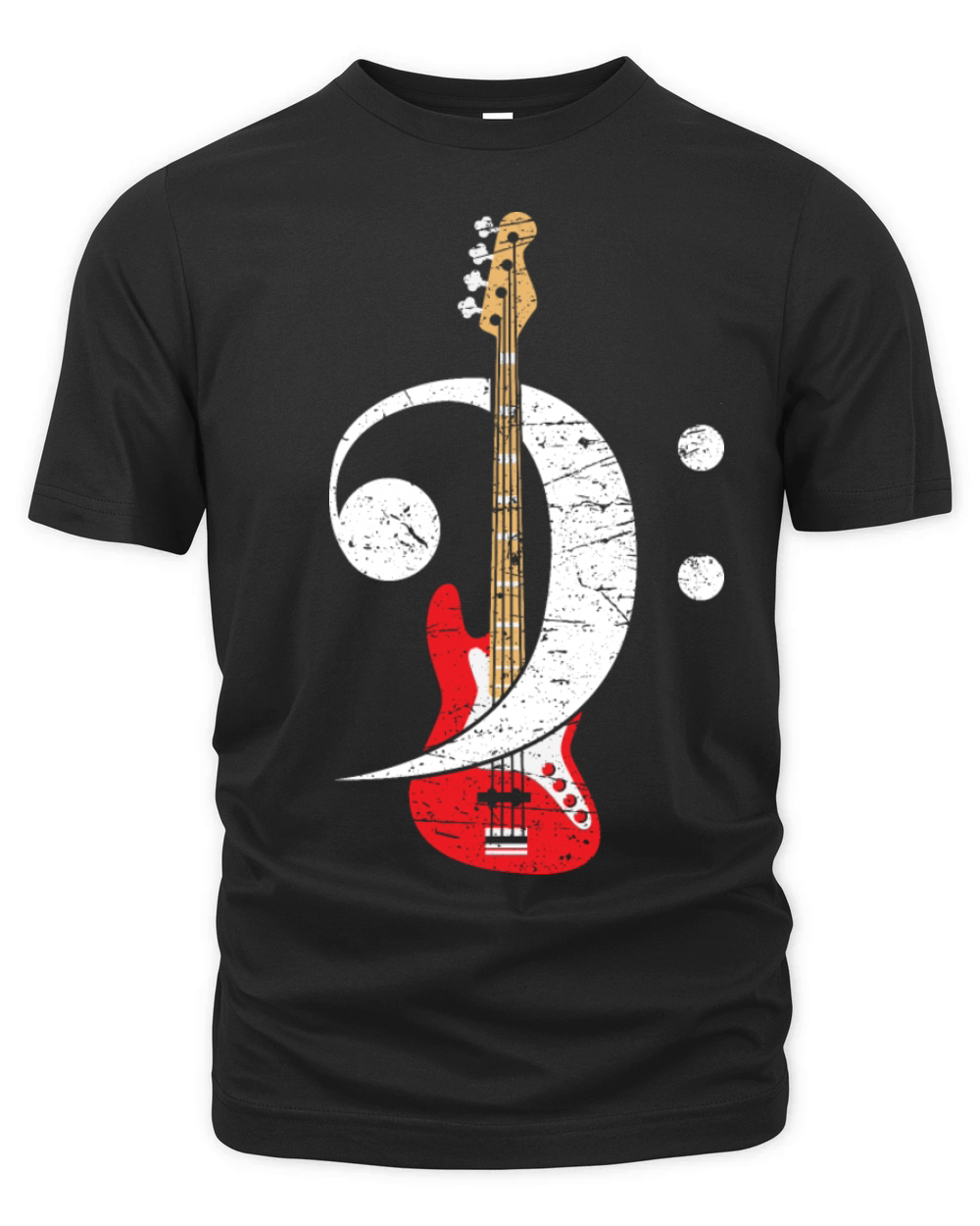 Bass Cleff Headstock - Guitar Organic Unisex T-shirt