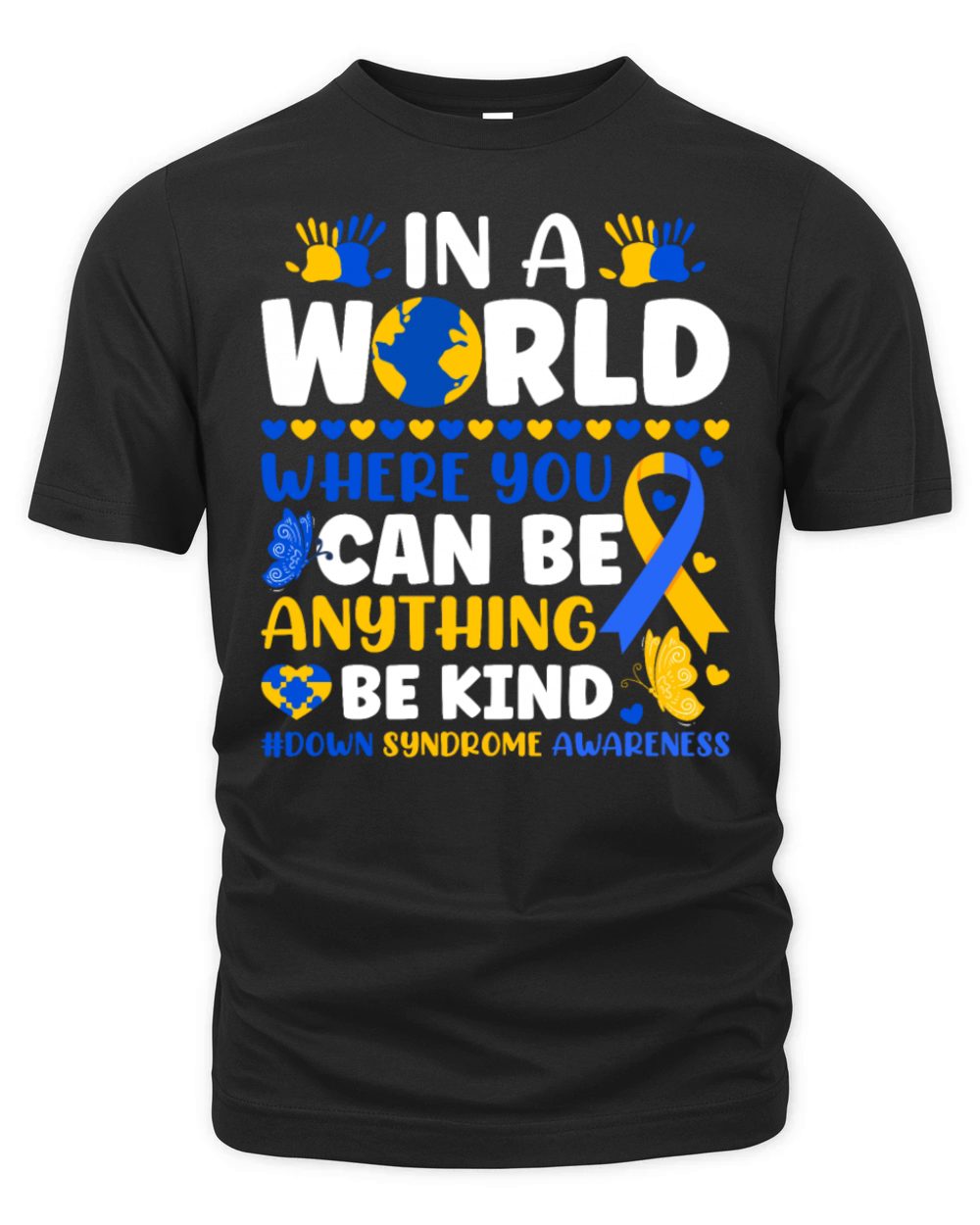 Be Kind Down Syndrome Awareness Ribbon Kindness Organic Unisex T-shirt