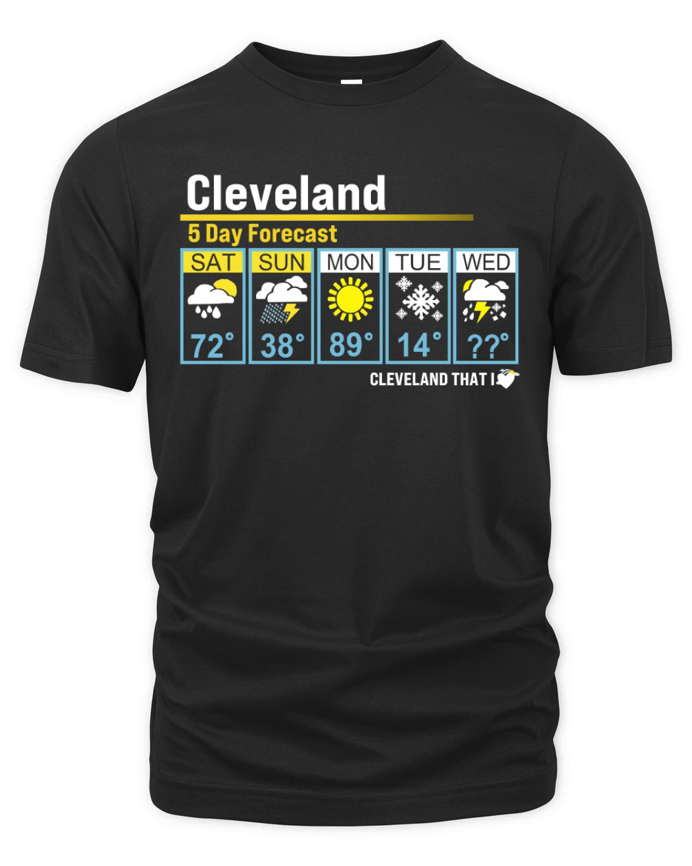 Cleveland 5 Day Forecast Organic Unisex T-shirt