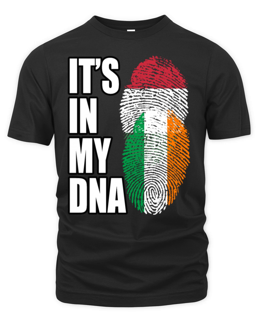Hungarian And Irish Mix Heritage DNA Flag Organic Unisex T-shirt