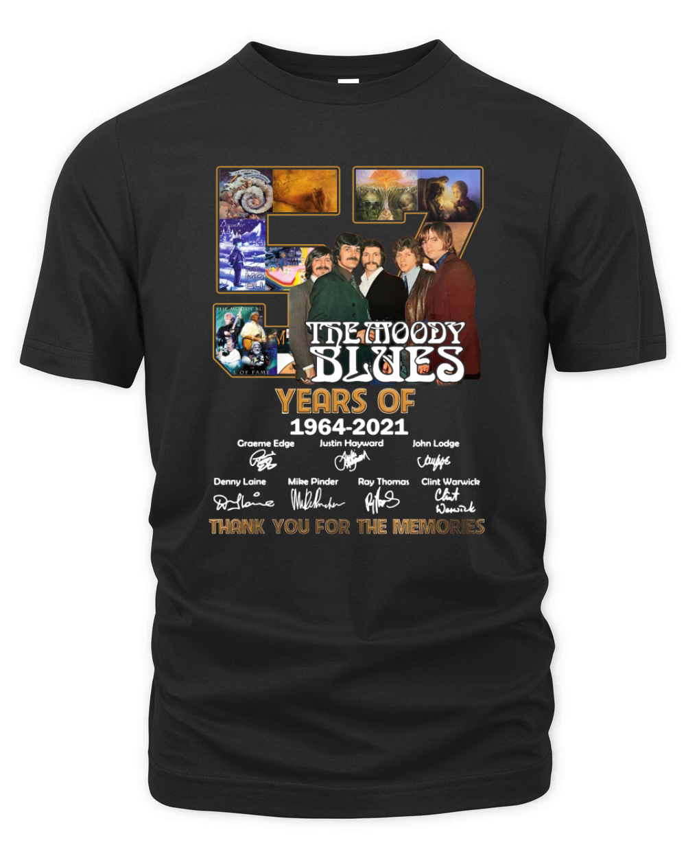 The Moody Blues 57 years of 1964 2021 signatures thank you for the memories Organic Unisex T-shirt