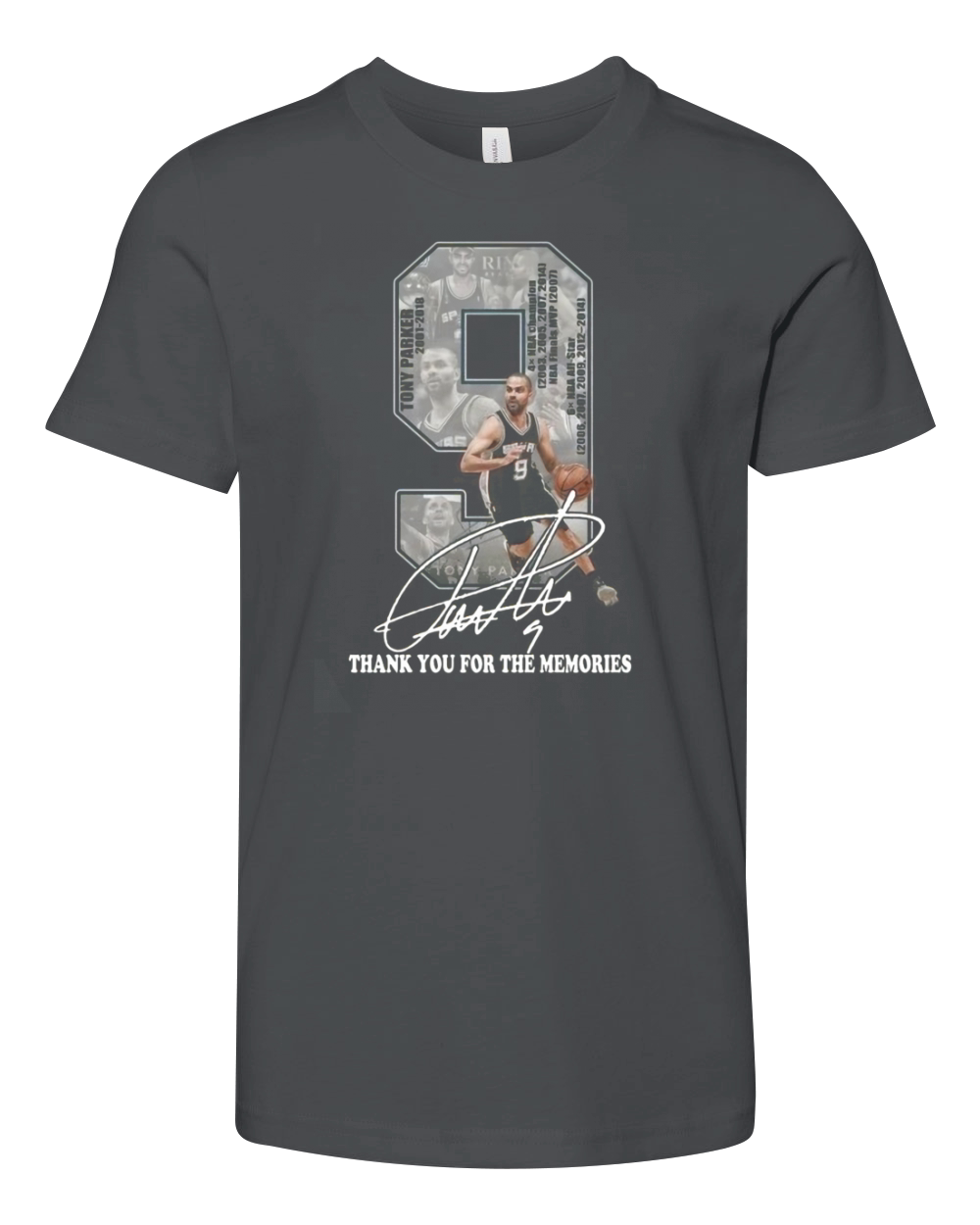 Tony Parker 2001 2018 thank you for the memories Youth Unisex Jersey Tee