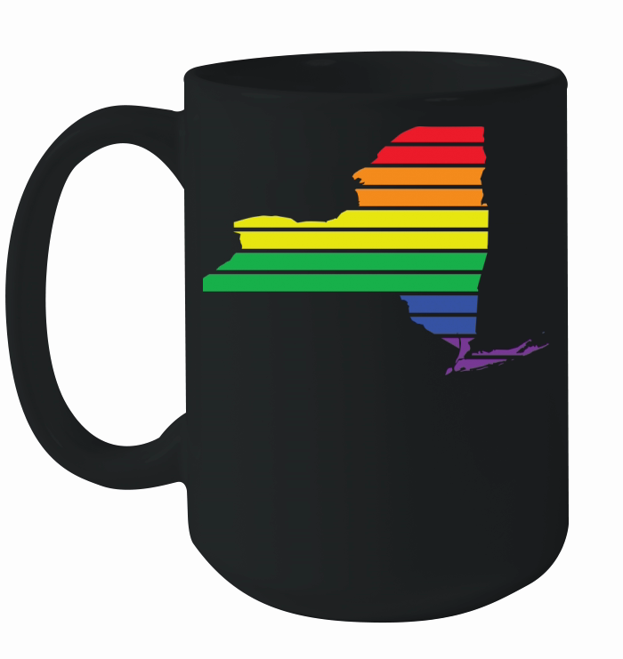 New York State Maps Rainbow LGBT Gay Mens Chorus Ceramic Mug