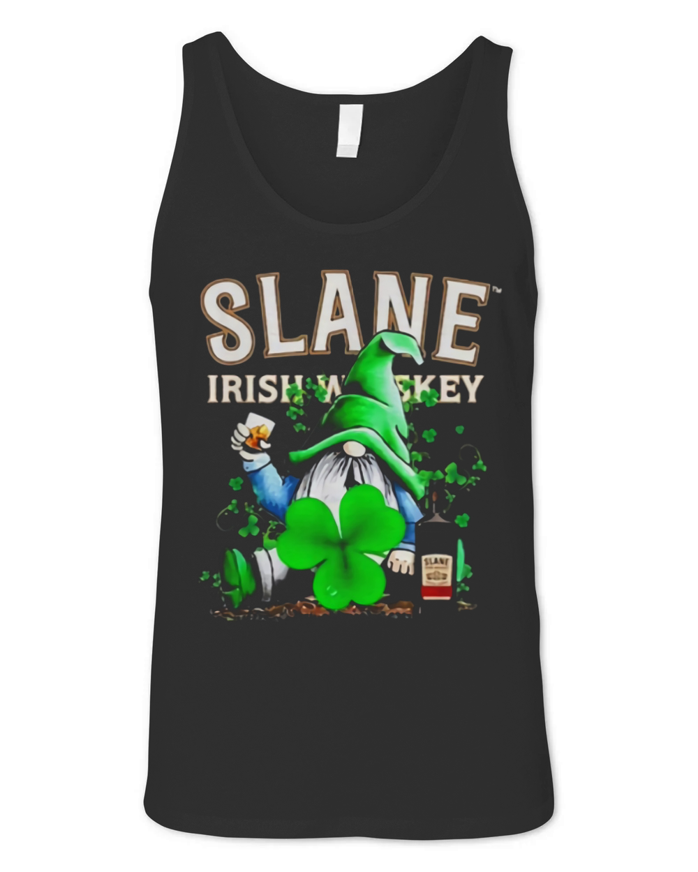 Gnome and Slane Irish Whiskey shamrock St Patrick’s Day shirt Unisex Jersey Tank
