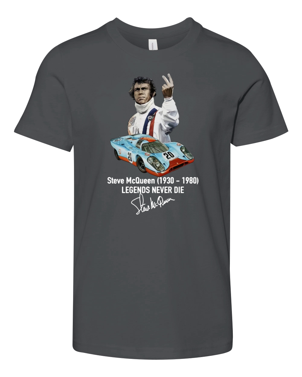 Steve Mcqueen 1930-1980 legends never die signature shirt Youth Unisex Jersey Tee
