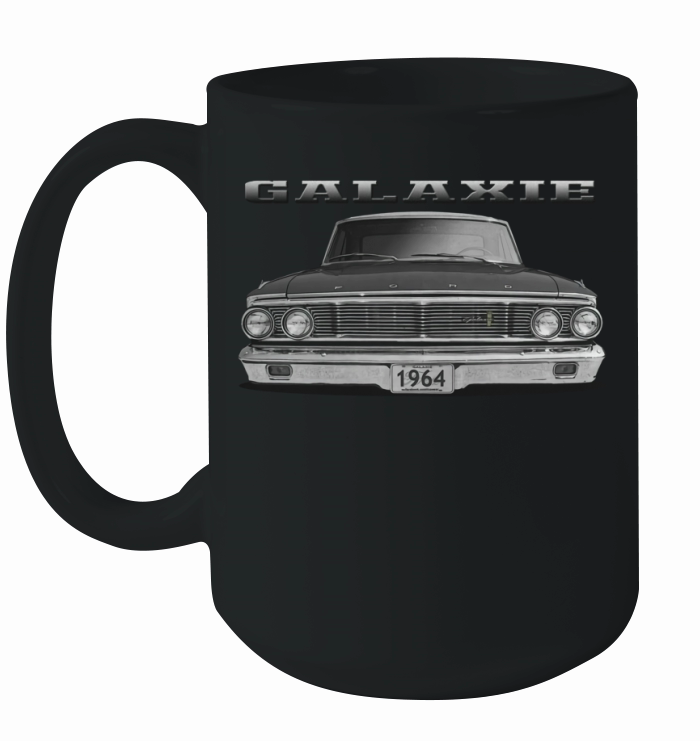 1964 Ford Galaxie Front Black Ceramic Mug