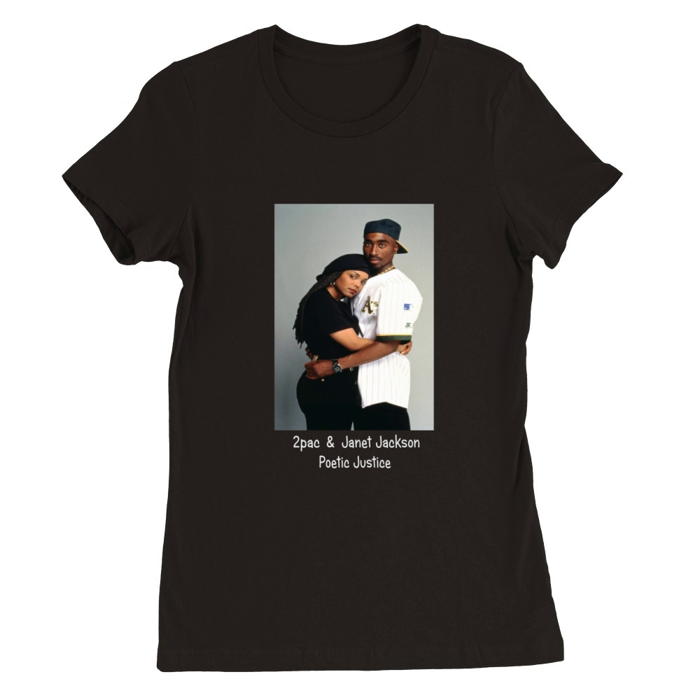 TUPAC 2PAC & JANET JACKSON POETIC JUSTICE Premium Womens Crewneck T-shirt