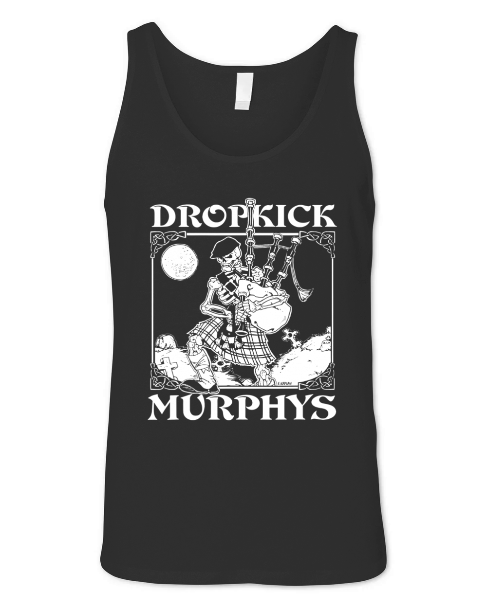DROPKICK MURPHYS VINTAGE SKELETON PIPER SLIM FIT Unisex Jersey Tank