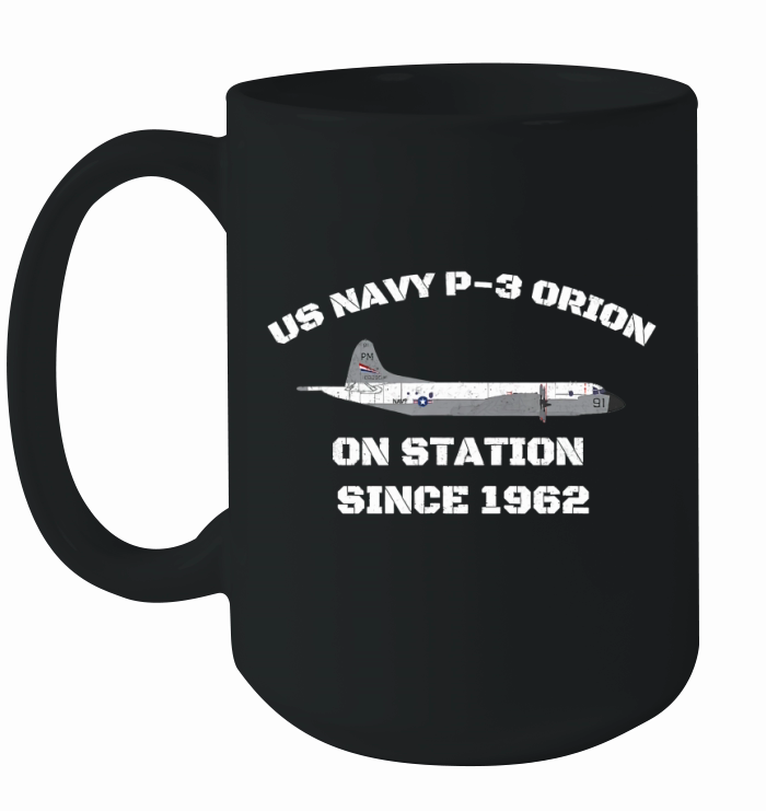 Us Navy P3 Orion On Station Since 1962 shirt Ceramic Mug