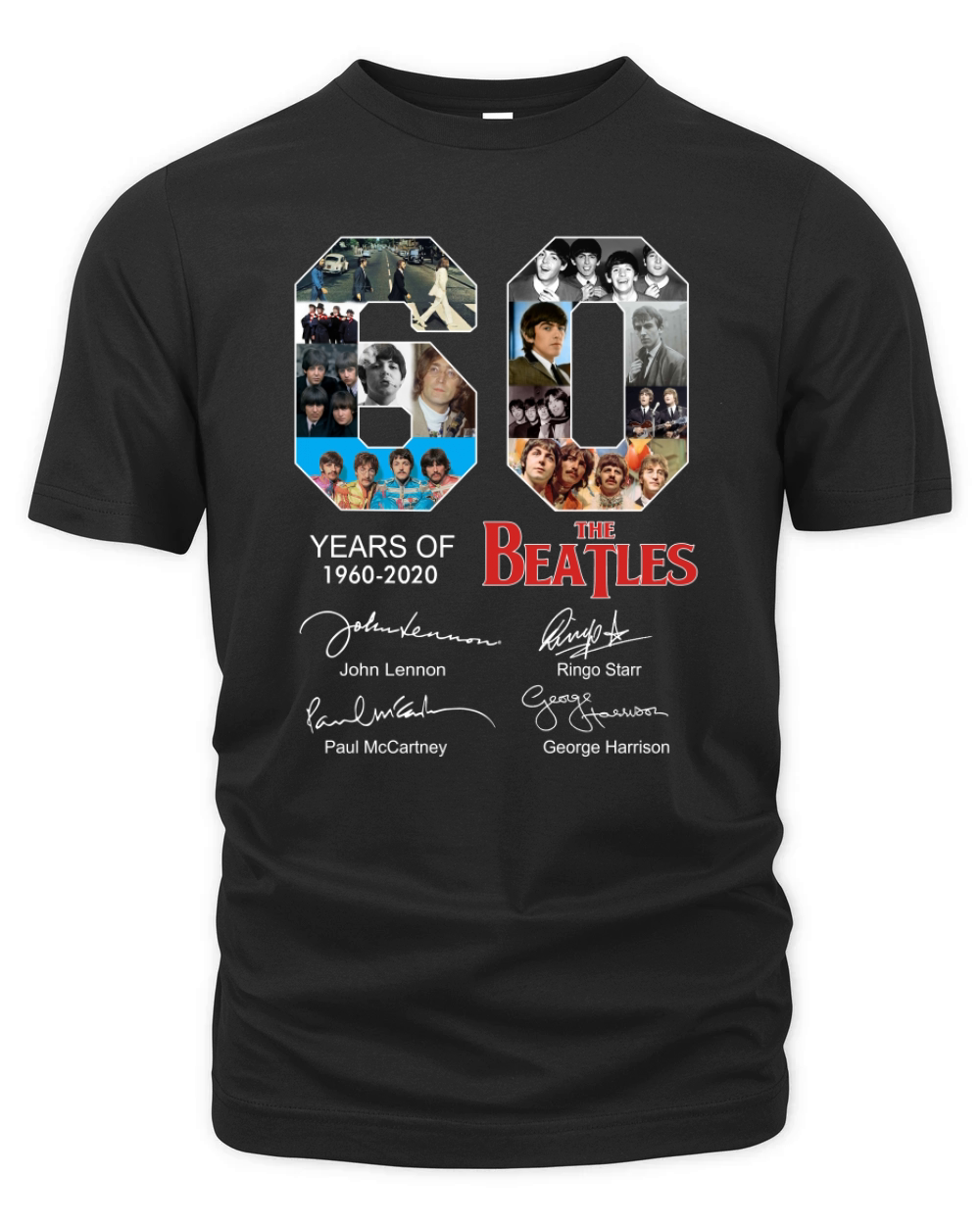 60 years of The Beatles 1960 2020 signatures autographed shirt Organic Unisex T-shirt