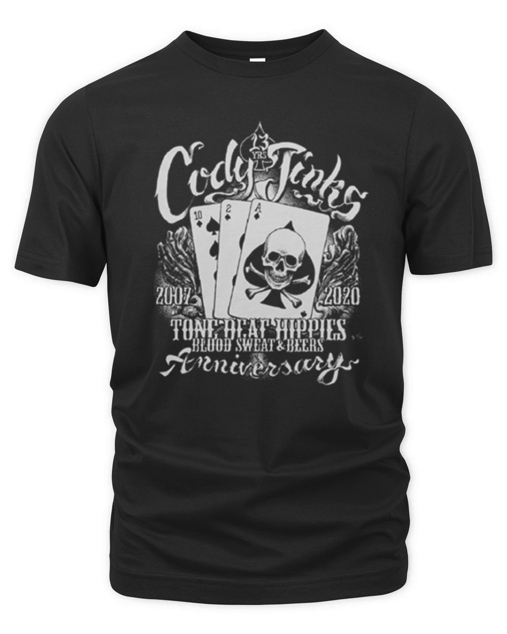 Cody Jinks 2007 2020 tone beat hippies blood sweat beers anniversary shirt Organic Unisex T-shirt