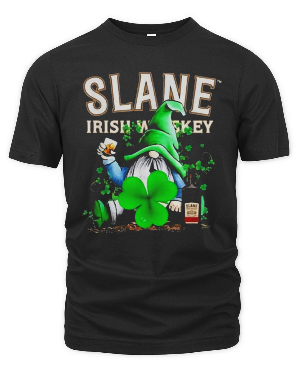 Gnome and Slane Irish Whiskey shamrock St Patrick’s Day shirt Organic Unisex T-shirt